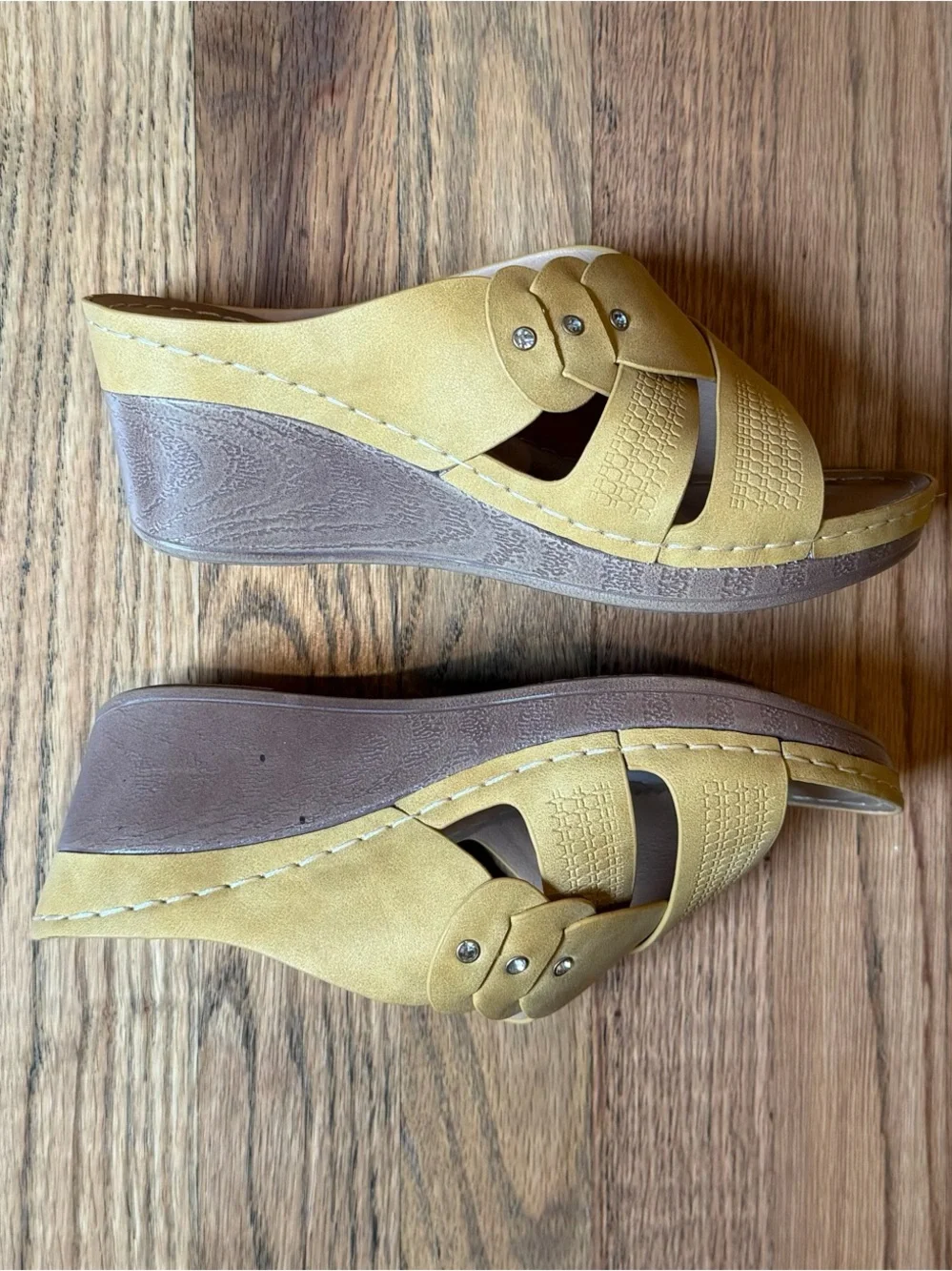 GC Shoes - Womens Open Toe Memory Foam Wedge Sandals 6.5/37